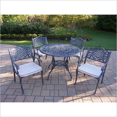 Oakland Living Tea Rose 42 Inch 5pc Dining Set with Cushions