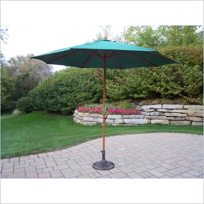 Oakland Living 9 Ft Umbrella with Stand In Hammer Tone Bronze Finish