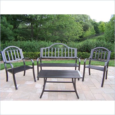 Oakland Living Rochester 4 Piece Seating Set in Hammer Tone Bronze Finish