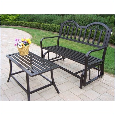Oakland Living Rochester 2 Piece  Glider Set in Hammer Tone Bronze Finish