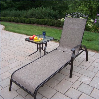 Oakland Living Cascade Sling 2pc Chaise Lounge Set in Coffee Finish