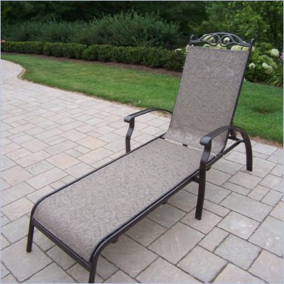Oakland Living Cascade Sling Chaise Lounge in Coffee Finish