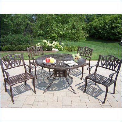 Oakland Living Sunray 48 Inch Tulip 5pc Dining Set