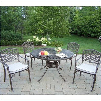 Sunray 48 Inch Mississippi 5pc Dining Set with Cushions