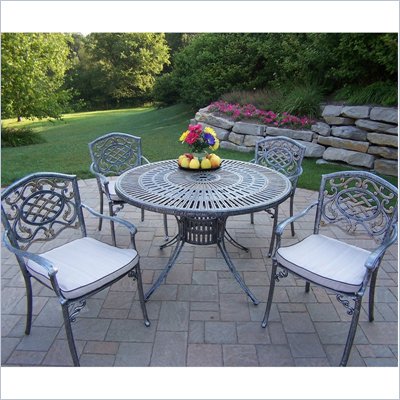 Oakland Living Sunray 48 Inch Mississippi 5pc Dining Set with Cushions