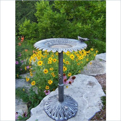 Oakland Living Sunflower Butterfly Bird Bath