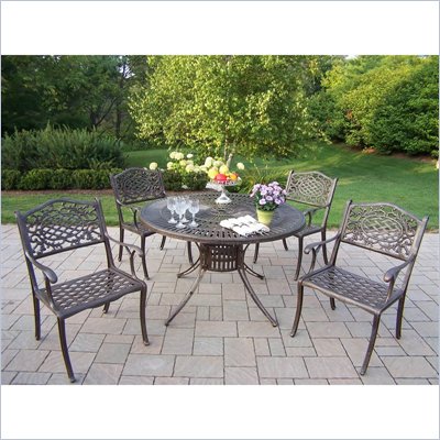 Oakland Living Sunray 48 Inch Mississippi 5 Piece Dining Set