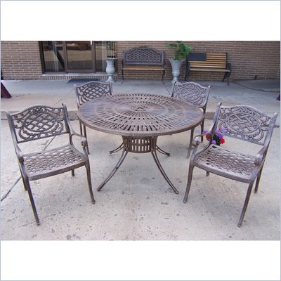 Oakland Living Sunray 48 Inch Mississippi 5 Piece Dining Set