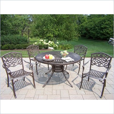 Oakland Living Sunray 48 Inch Mississippi 5 Piece Dining Set
