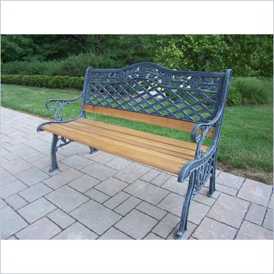 Oakland Living Tea Rose Cast Aluminum 3 Piece Bistro Set in Verdi Grey