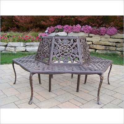 Oakland Living Tea Rose Tree Bench in Antique Bronze Finish
