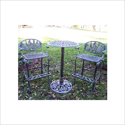 Oakland Living Tulip Antique Pewter 3-Piece Bar Set