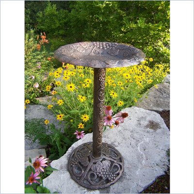 Oakland Living Vineyard Bird Bath in Antique Bronze