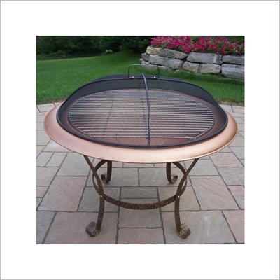 Oakland Living 30 Inch Round Fire Pit with Grill