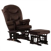 Dutailier Sleigh Glider and Ottoman Set in Espresso and Chocolate