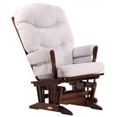 Dutailier 2 Post Glider in Coffee and Light Grey Fabric