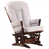 Dutailier 2 Post Glider in Coffee and Light Grey Fabric