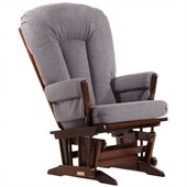 Dutailier 2 Post Glider in Coffee and Dark Grey Fabric