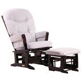 Dutailier Modern Glider and Ottoman Set in Espresso and Light Grey