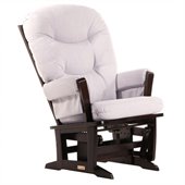 Dutailier Modern Glider in Espresso and Light Grey Fabric