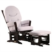 Dutailier Modern Glider and Ottoman Set in Espresso and Light Grey