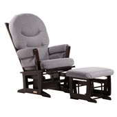 Dutailier Modern Glider and Ottoman Set in Espresso and Dark Grey