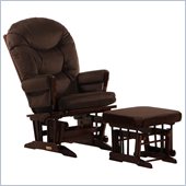 Dutailier 2 Post Glider and Ottoman Set in Coffee and Chocolate