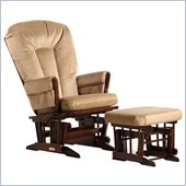 Dutailier 2 Post Glider and Ottoman Set in Coffee and Light Brown