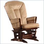 Dutailier 2 Post Glider-Multiposition in Coffee and Light Brown Fabric