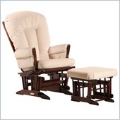 Dutailier 2 Post Glider and Ottoman Set in Coffee and Light Beige