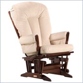 Dutailier 2 Post Glider-Multiposition in Coffee and Light Beige Fabric