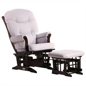 Dutailier Sleigh Glider and Ottoman Set in Espresso and Light Grey