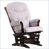 Dutailier Sleigh Glider and Recline in Espresso and Light Grey