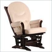 Dutailier Sleigh Glider and Recline in Espresso and Light Beige