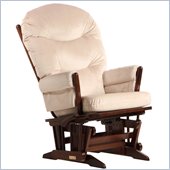Dutailier 2 Post Glider and Recline in Coffee and Light Beige