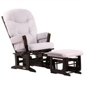 Dutailier Modern Glider and Ottoman Set in Espresso and Light Grey