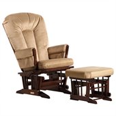Dutailier 2 Post Glider and Ottoman Set in Coffee and Light Brown