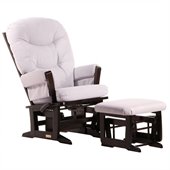 Dutailier Modern Glider and Ottoman Set in Espresso and Light Grey