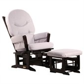 Dutailier Modern Glider and Ottoman Set in Espresso and Light Grey