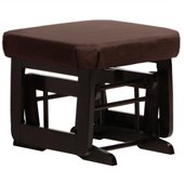 Dutailier Ottoman For Modern Gliders in Espresso and Chocolate Fabric