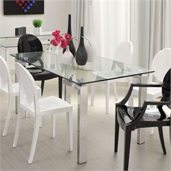 Zuo Roca Casual Dining Table with Glass Top