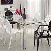 Zuo Roca Casual Dining Table with Glass Top