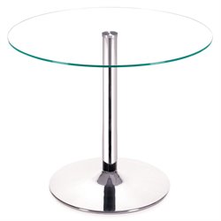 Zuo Galaxy Casual Glass Top Dining Table with Chrome Base