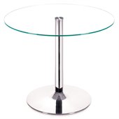 Zuo Galaxy Casual Glass Top Dining Table with Chrome Base