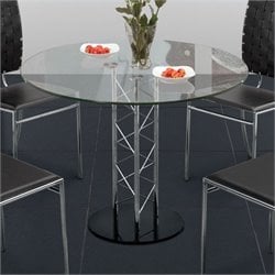 Zuo Chardonnay Casual Dining Table with Glass Top