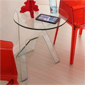 ZUO Journey Modern Tempered Glass Side Table in Tempered Glass