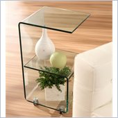 Zuo Trek Glass Side Table with Casters in Clear