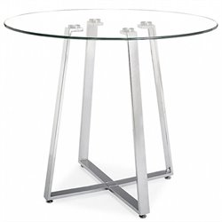 Zuo Lemon Drop Glass Top Counter Table with Chrome Base
