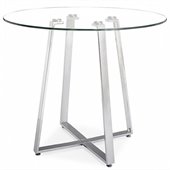 Zuo Lemon Drop Glass Top Counter Table with Chrome Base