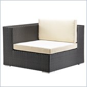 Zuo Cartagena Outdoor Corner Chair in Espresso/Beige